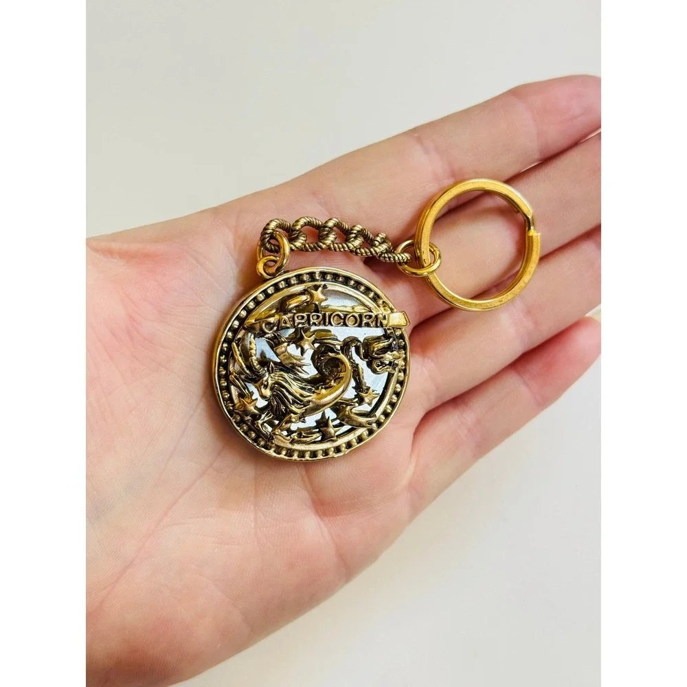 St. John Capricorn Birthday‎ KeyChain Key Fob holder gold charm dangle Astrology